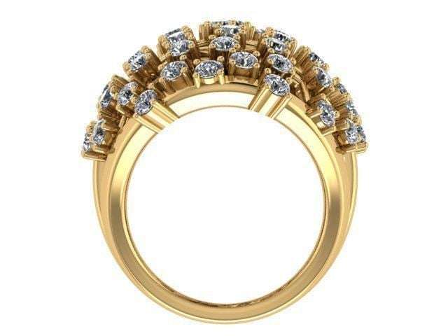 Moissanite Cluster Ring Set in 9ct Yellow Gold