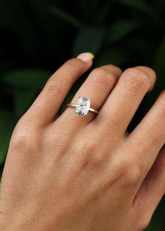 3ct Elongated Cushion Cut Engagement Rings