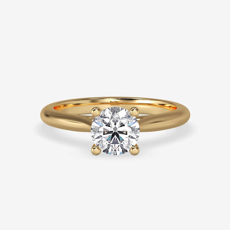 0.80ct Round Moissanite Engagement Ring