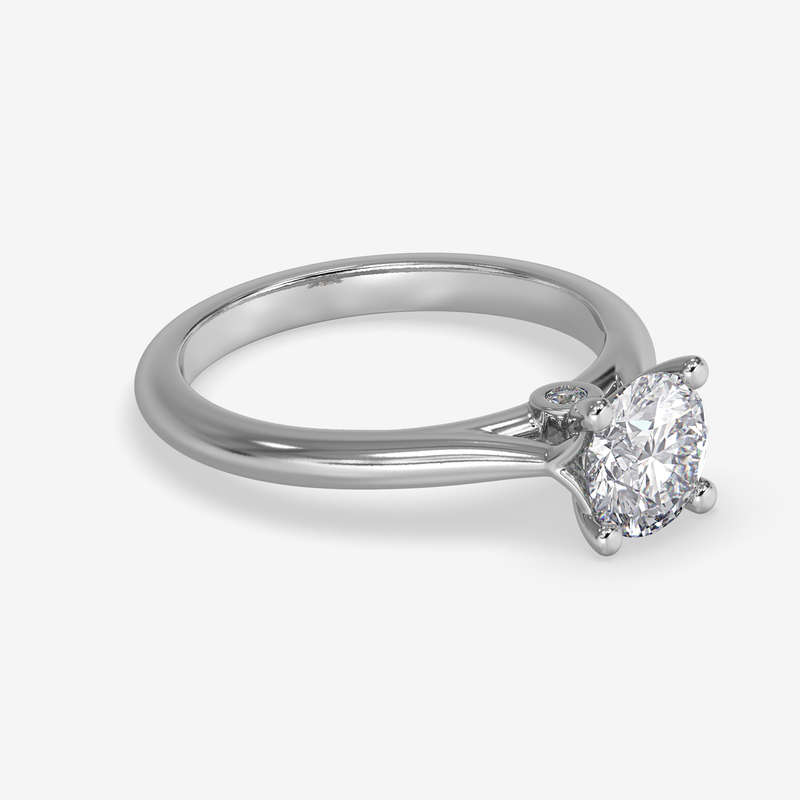0.80ct Round Moissanite Engagement Ring
