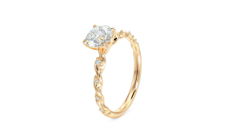 Moissanite Solitaire Twist Engagement Ring