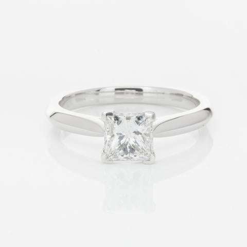 Princess Moissanite Solitaire Ring
