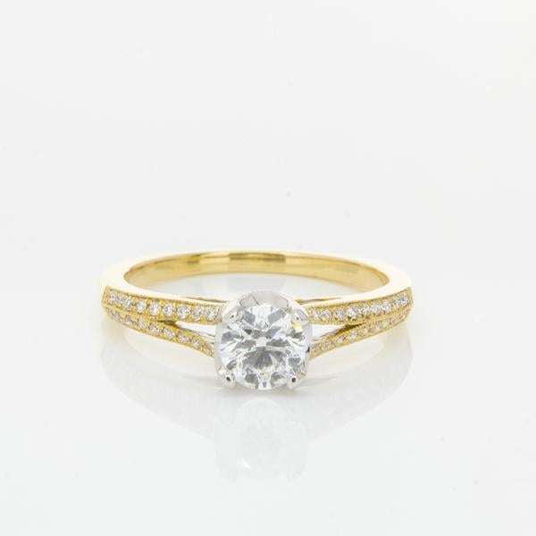 Round Split Shank Engagement Ring