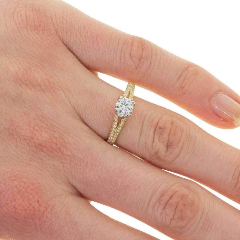 Round Split Shank Engagement Ring