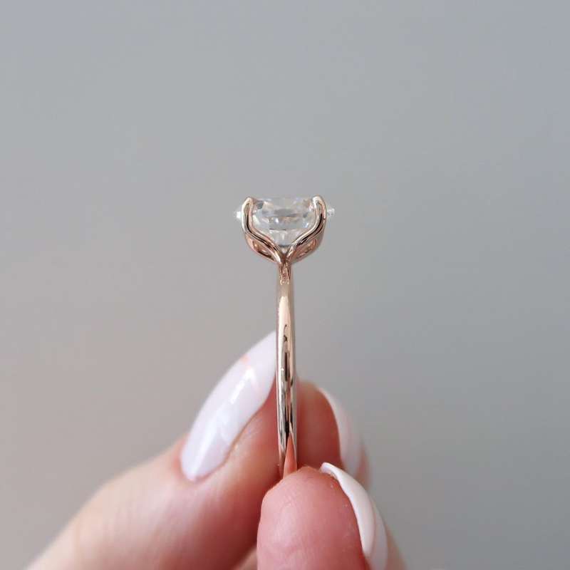 Floral Oval Solitaire Ring