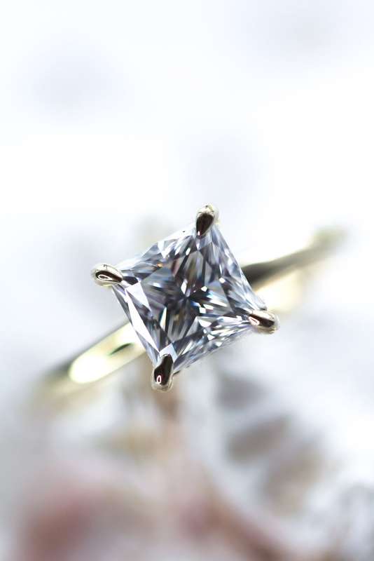 Princess Cut Hidden Halo Ring