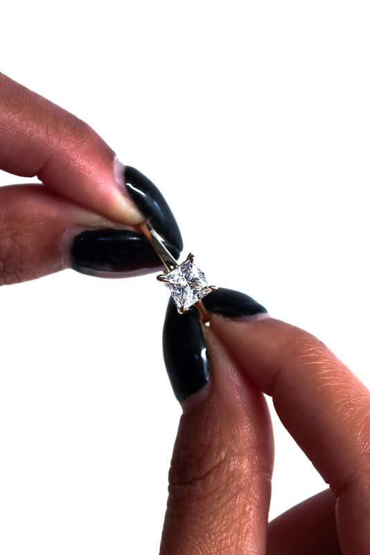 Princess Cut Hidden Halo Ring