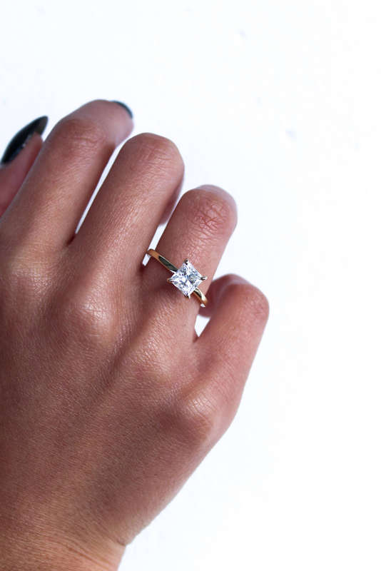 Princess Cut Hidden Halo Ring