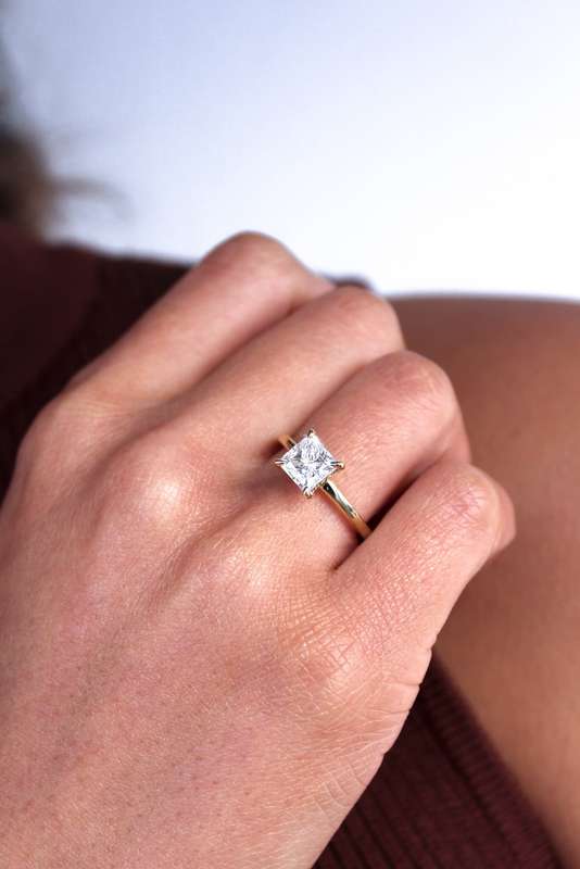 Princess Cut Hidden Halo Ring