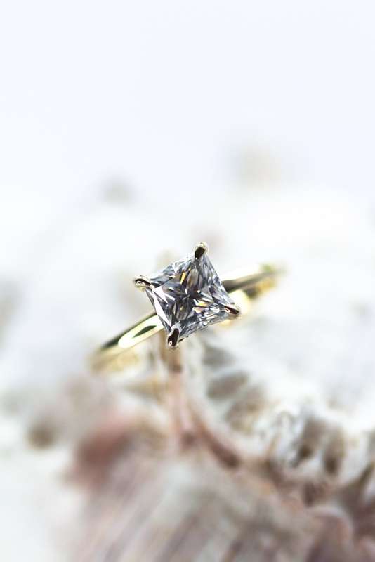 Princess Cut Hidden Halo Ring