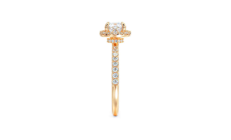 1ct Moissanite Halo Cushion Engagement Ring