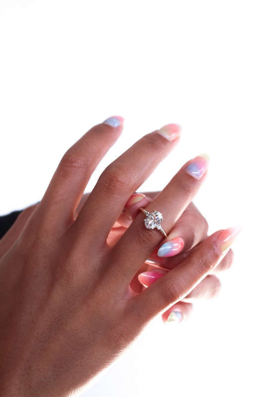 Jane - Oval Moissanite Three-stone Engagement Ring