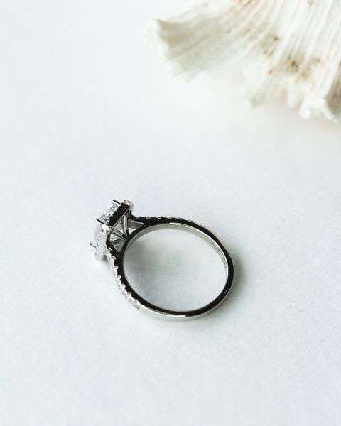 Radiant Halo Moissanite Engagement Ring