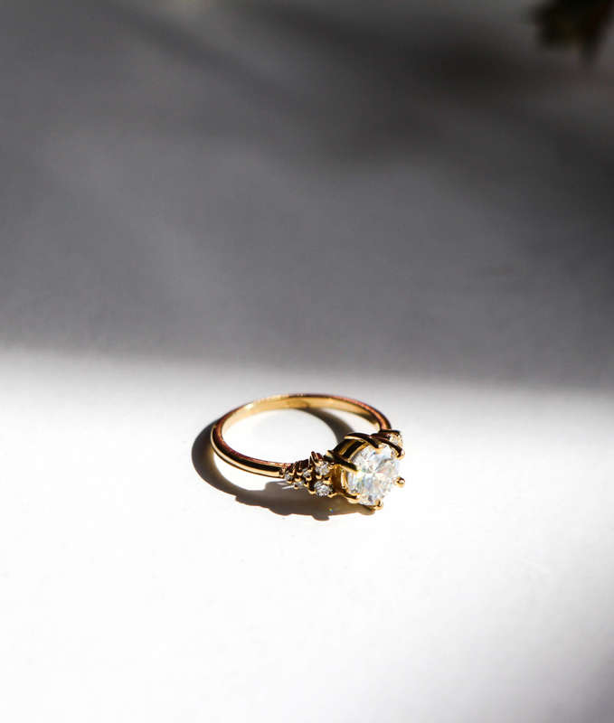 Moissanite Cluster Engagement Ring