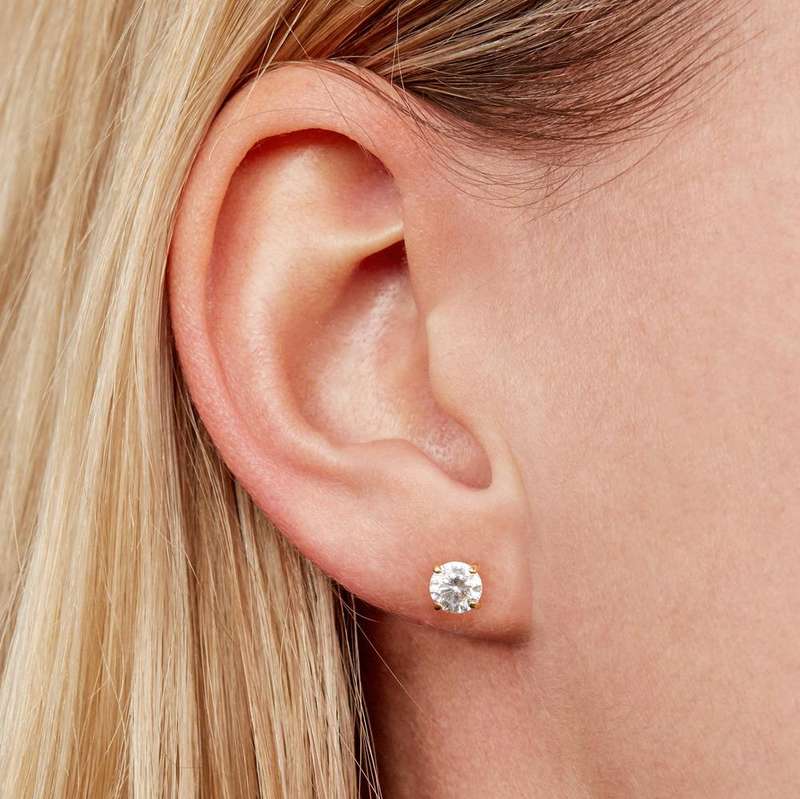 Round Moissanite Stud Earrings
