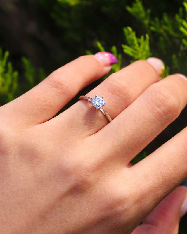 0.50ct Moissanite Solitaire Engagement Ring Set in 9ct White Gold