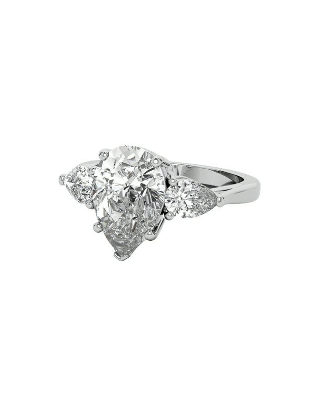 2ct Pear Trilogy Engagement Ring