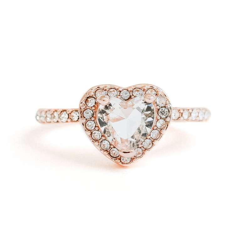 Heart Moissanite Halo Ring