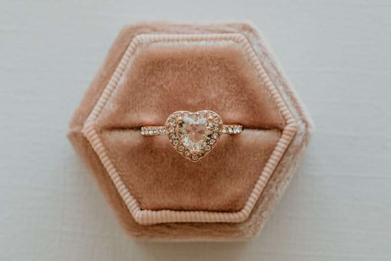 Heart Moissanite Halo Ring