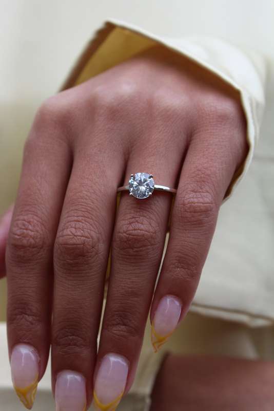 2ct Round Moissanite Solitaire Engagement Ring