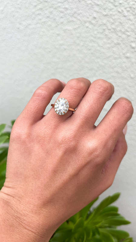 2ct Oval Halo Ring