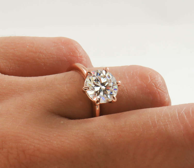 Round Moissanite Solitaire Engagement Ring