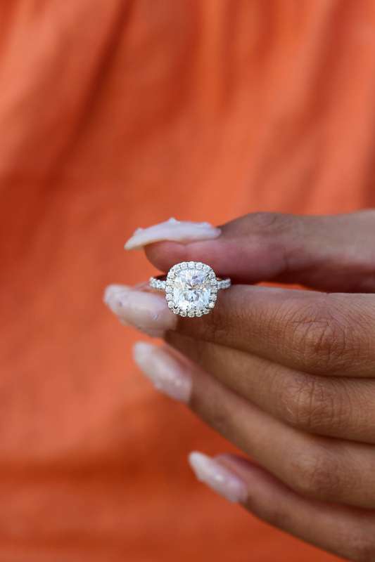 Cushion Halo Engagement Ring