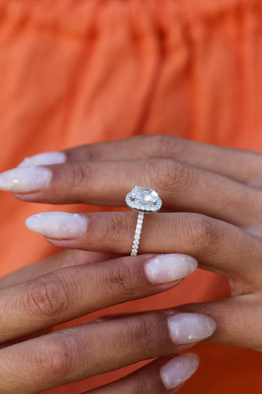 Cushion Halo Engagement Ring