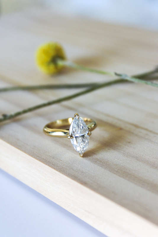 Marquise Moissanite Engagement Ring