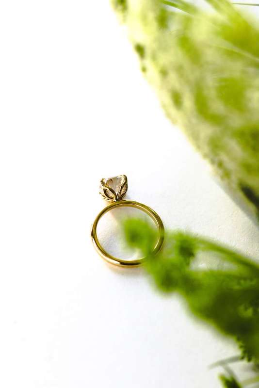 Floral Oval Solitaire Ring