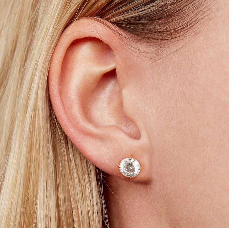 Round Moissanite Stud Earrings