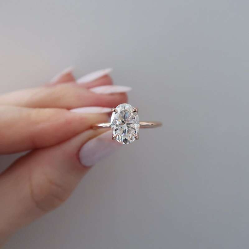 Floral Oval Solitaire Ring