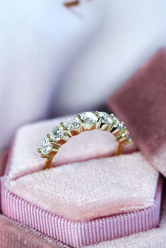 7 Stone Moissanite Eternity Band