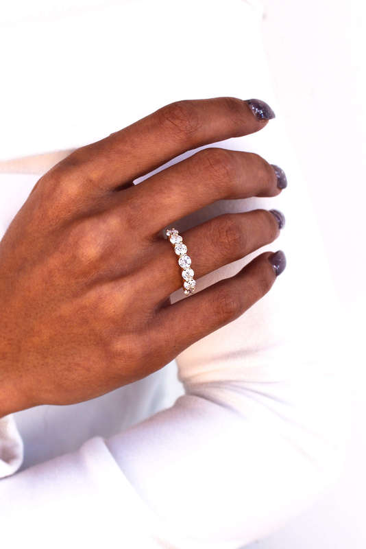 7 Stone Moissanite Eternity Band