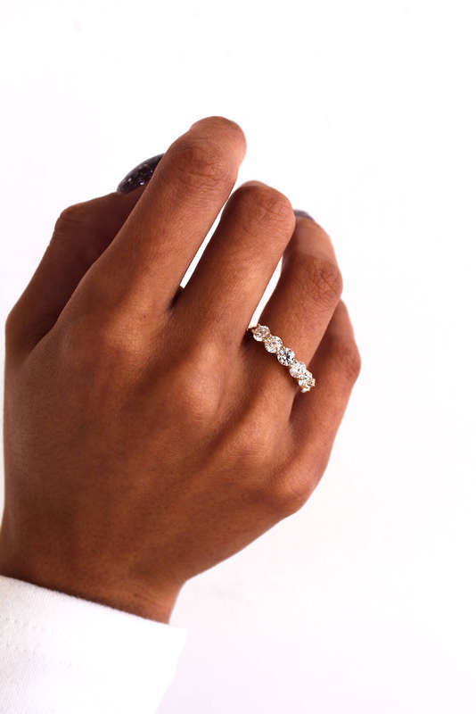 7 Stone Moissanite Eternity Band