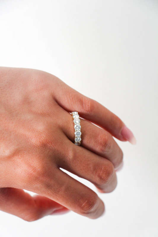 7 Stone Moissanite Eternity Band