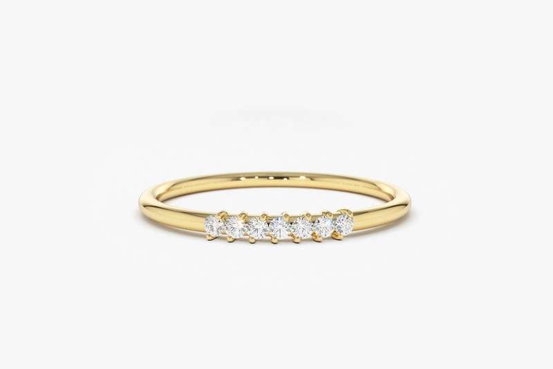 7 Stone Petite Moissanite Wedding Band