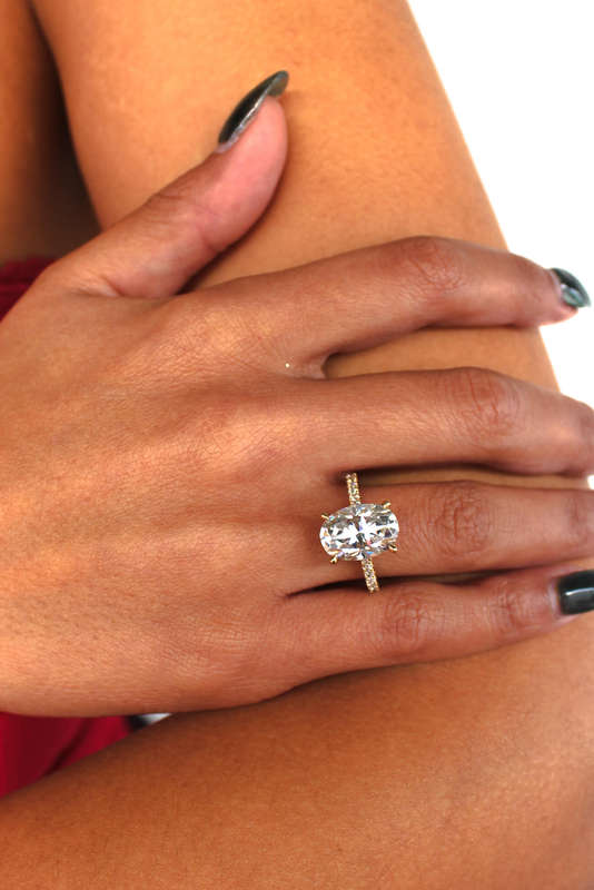 Naomi - 3ct Oval Hidden Halo Ring