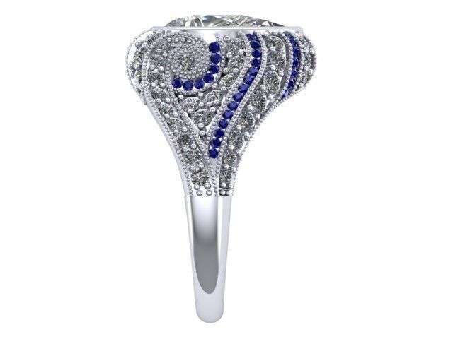Pear Moissanite Antique Art Deco Style Ring