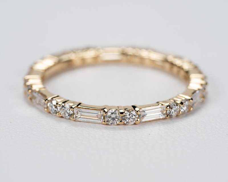 Baguette & Double Moissanite Eternity Band