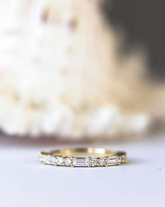 Baguette & Double Moissanite Eternity Band