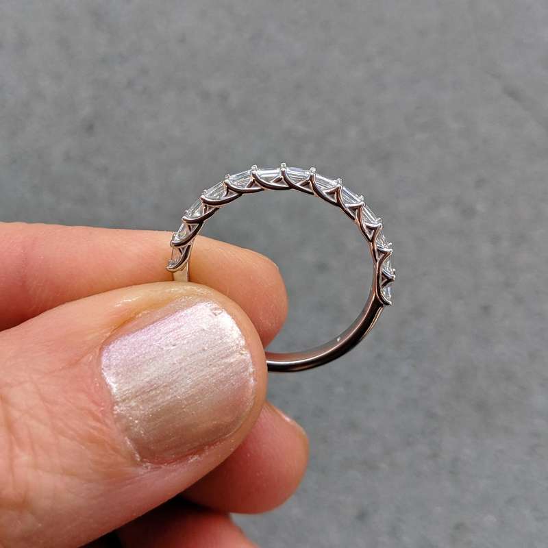 Baguette Moissanite Trellis Eternity Ring
