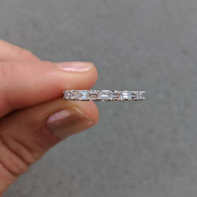 Baguette Moissanite Trellis Eternity Ring