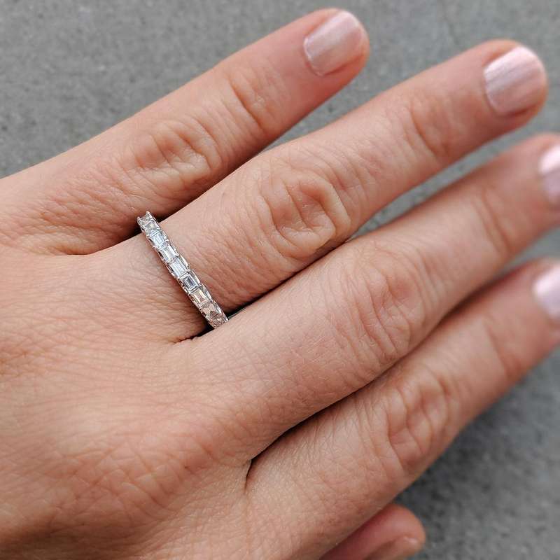 Baguette Moissanite Trellis Eternity Ring
