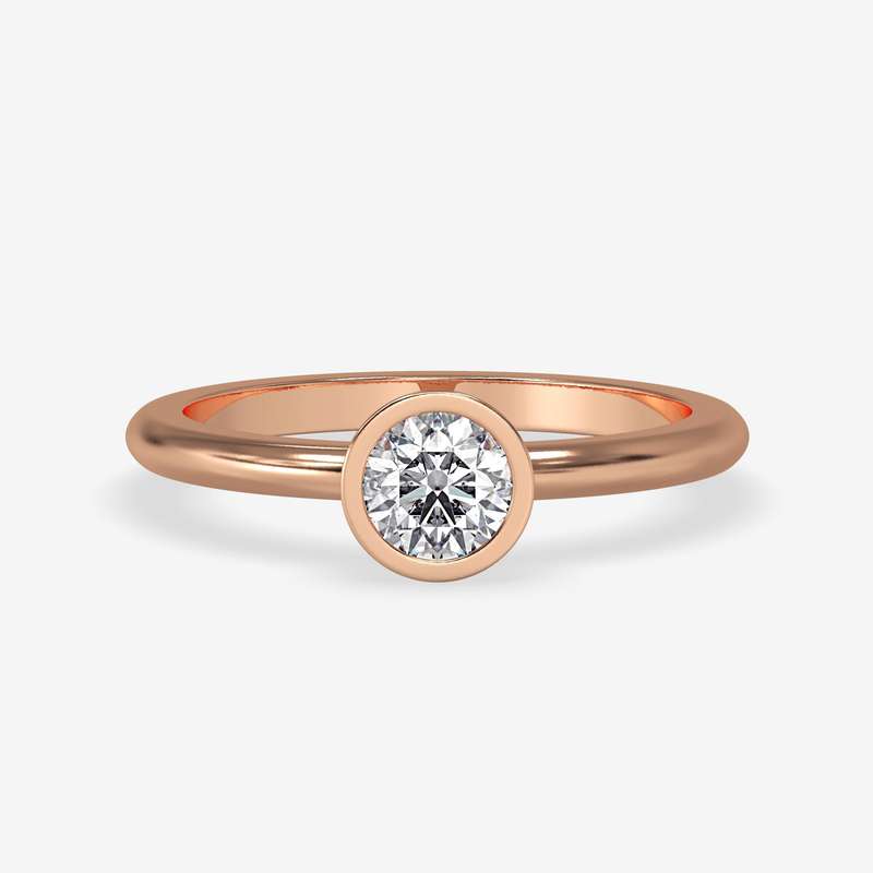 Bezel Moissanite Engagement Ring