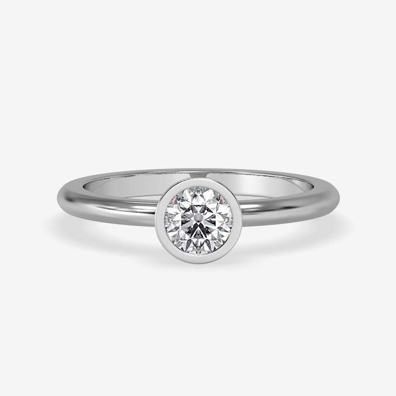 Bezel Moissanite Engagement Ring