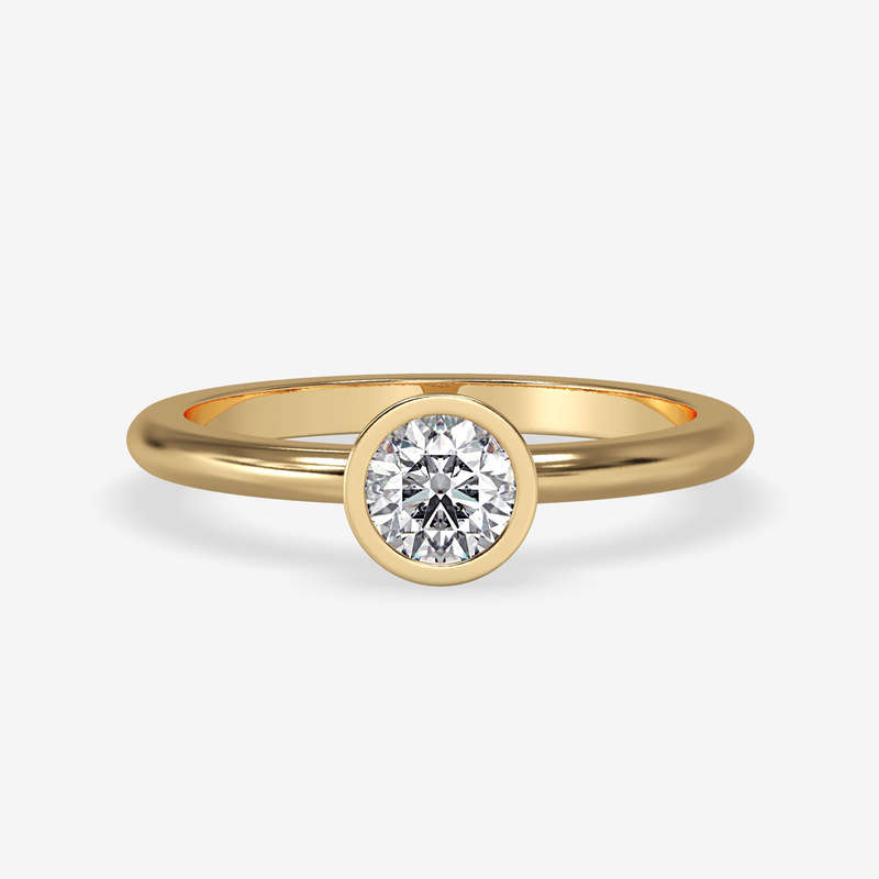 Bezel Moissanite Engagement Ring