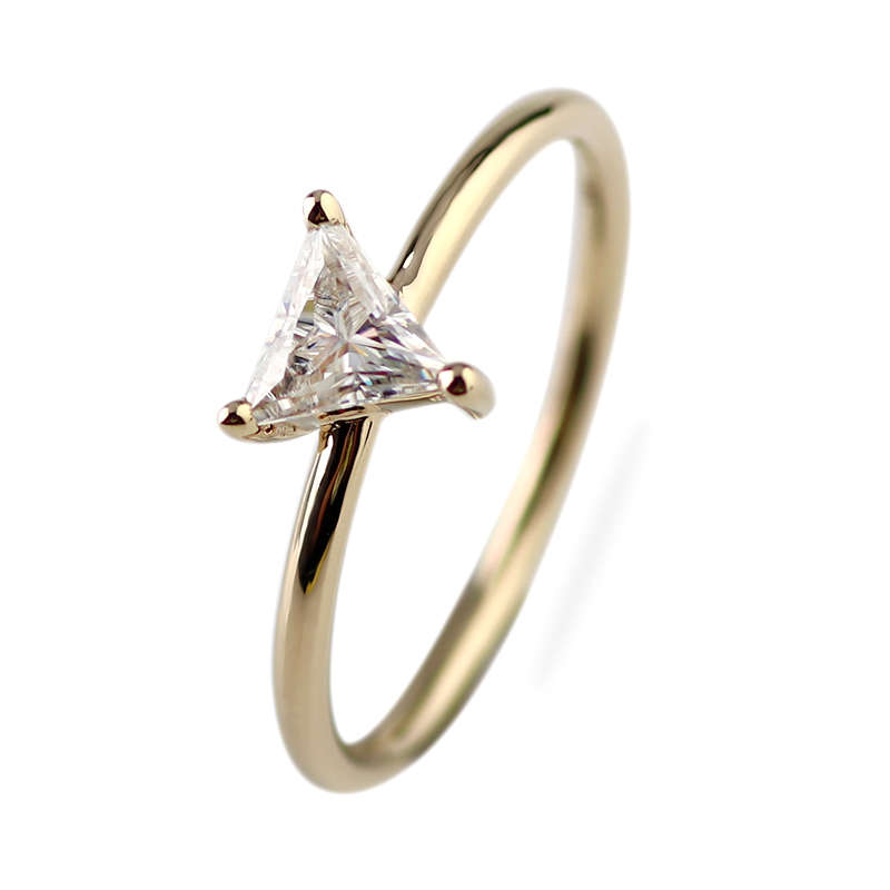 Triangle Cut Moissanite Engagement Ring