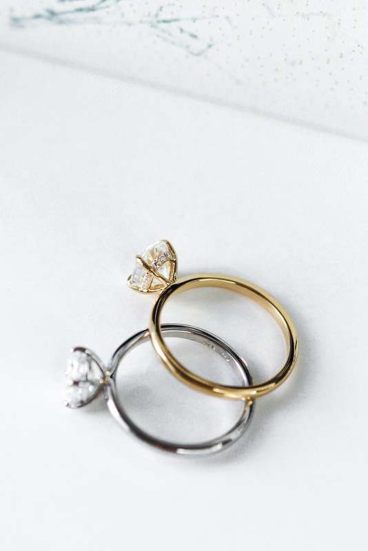 Oval Moissanite Hidden Halo Engagement Ring
