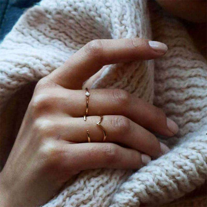 Gold Chevron Stacking Ring